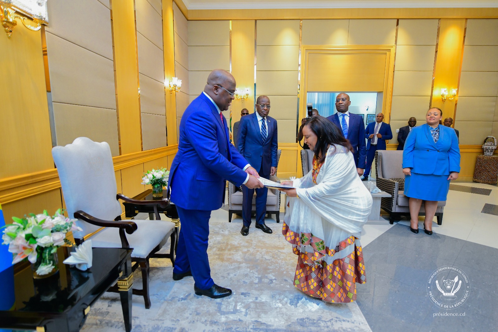 Félix Tshisekedi reçoit les lettres de créance de quatre ambassadeurs accrédités en RDC